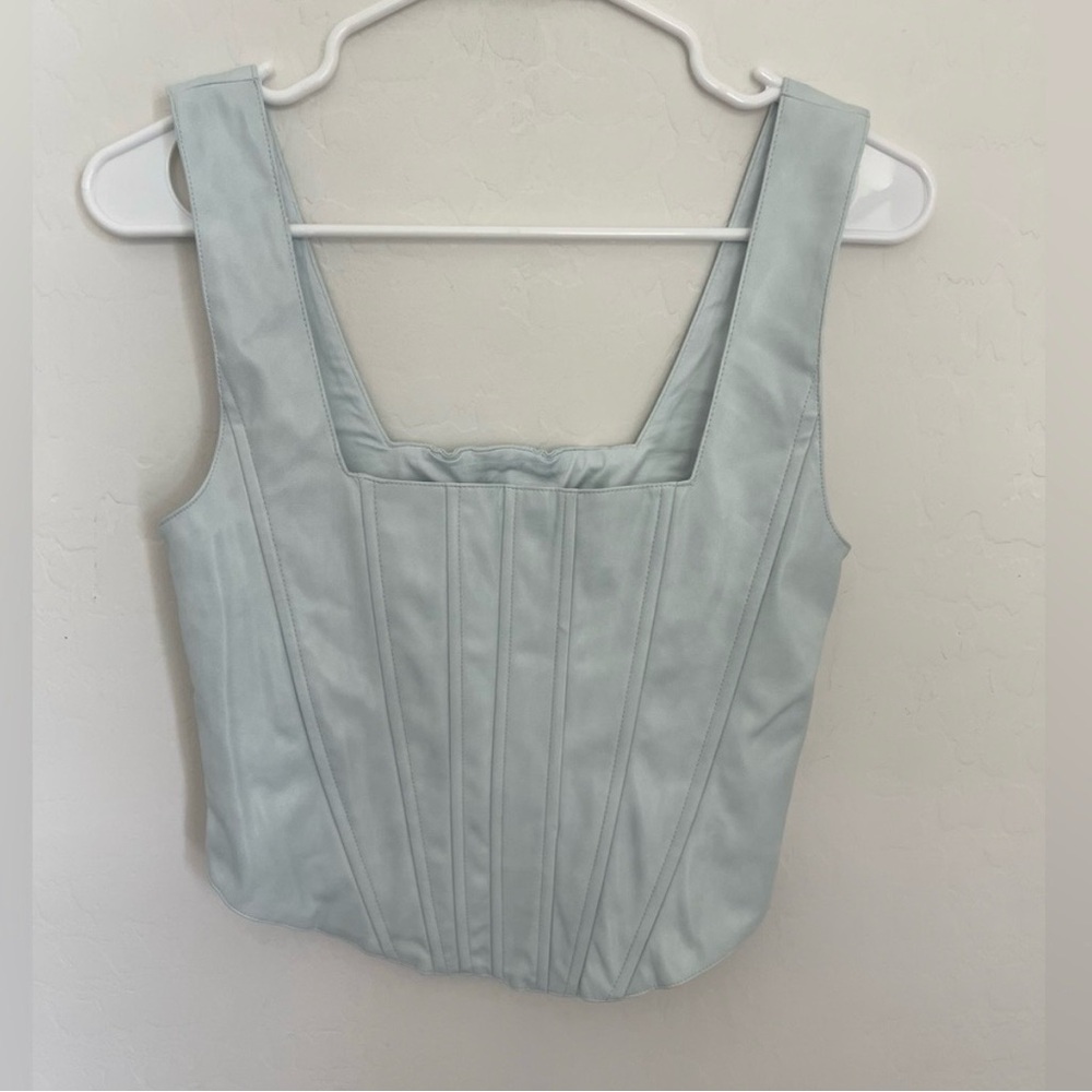 7 for all Mankind Faux Leather Corset Top NWT